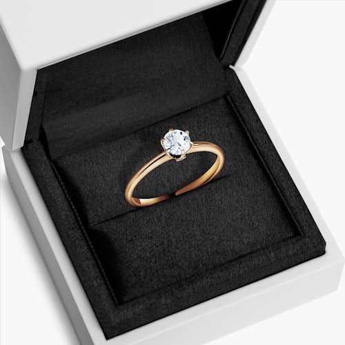 Pierścionek zaręczynowy The Journey: złoty, akwamaryn